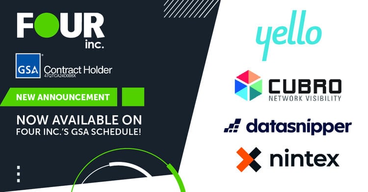 Four Inc. Expands GSA Schedule with Strategic Partners Yello, Cubro, DataSnipper, and Nintex